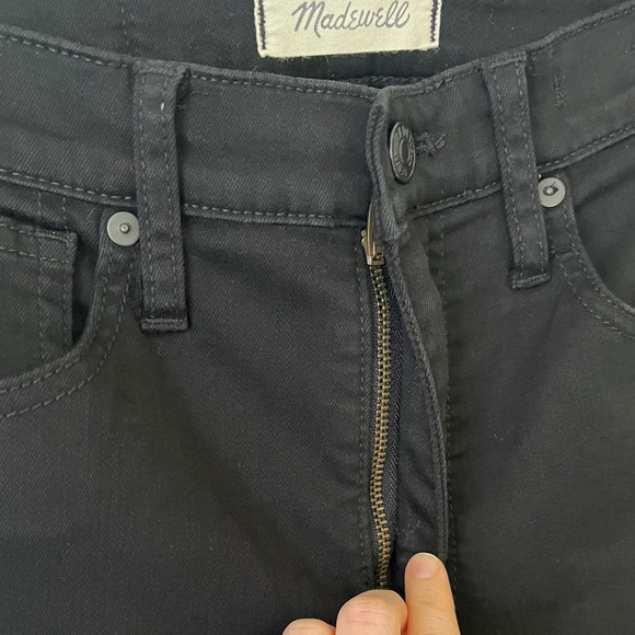 Madewell 10" High Rise Skinny Jeans Clean Hem Fall Classic | Solid Black | 27 - Picture 5 of 13